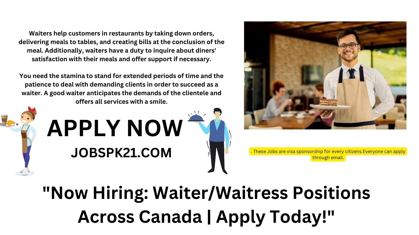 Best Waiter/Waitress Positions Available in Canada