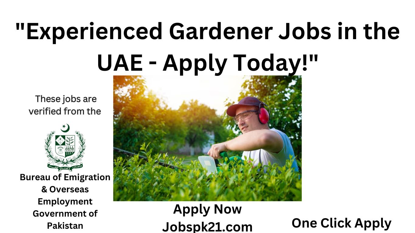 Experienced Best Gardener Jobs in the UAE - Apply Today