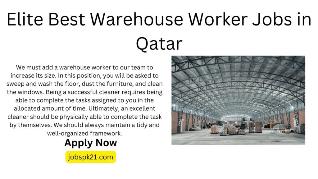 Elite Best Warehouse Worker Jobs in Qatar